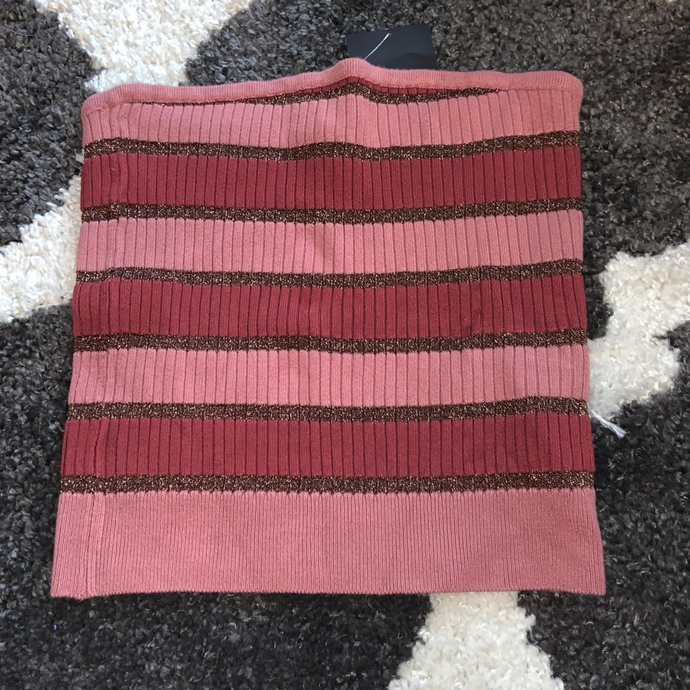 ribbed sparkly medium tube top-Forever 21